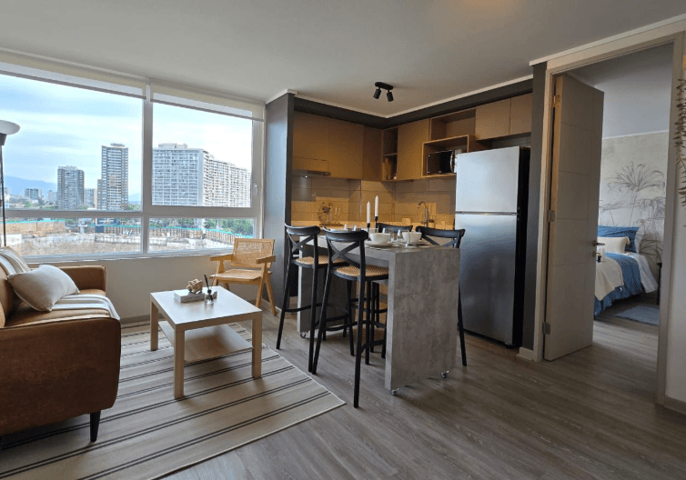 Arriendo Departamento Amoblado 2D2B Edificio Vicuña Mackenna 1796